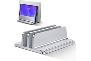 Bewahly - Soporte para Ordenador portátil (Soporte para Ordenador portátil, de Aluminio, Ajustable, para MacBook Pro/Air, iPad, Superficie, HP, Lenovo, Tablet y Otros portátiles, Color Plateado