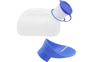 MUHWA Orinatoio unisex con coperchio da 1000 ml portatile maschio/femmina con scala di misura