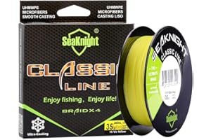 SeaKnight Classic 4 brins Tresse Fil de Peche 300M/500M Ligne tressée Super Plus Fins, Plus forts et Plus Lisse Ligne de pêche 6–36,3 Kilogram