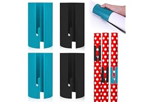 MAIBAOTEMBT Découpe de Papier d'Emballage Cadeau, 4 Pièces Coupe Papier D'Emballage, Coupe Papier Rouleau Coulissant, Coupe Papier Cadeau, Pour Rouleaux De Papier, Papier D'Emballage Cadeau (Noir+Bleu)