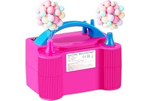 Electric Balloon Pump，Wetisedg® Portable Dual Nozzle Electric Air Pump High Power， Inflator Blower Pump for Party, Wedding, Birthday, Activities and Decoration (AC220-240V 600W)