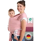 Laleni Baby Carrier up to 15 kg Soft Cotton &ndash; Newborn Baby Carrier with Oeko-Tex Certified &ndash; 5.1 m Length &ndash; Pink