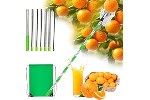 LEWBDF Cueilleur de Fruits avec, Manche 2.5m Cueillette, Cerise Cueille-Fruits, Acier Inoxydable Outil Cueilleur de Fruits pour la Cueillette des Oranges, Pêches, Cerises