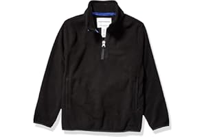 Amazon Essentials Jungen Pulloverjacke aus Polarfleece mit Viertelreißverschluss, Blau Heide, Size L(10)