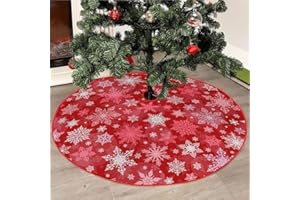 Mateju Weihnachtsbaum Rock Weihnachtsbaumdecke Groß Tannenbaum Unterlage Rund Christbaumdecke Christbaumständer Teppich Baumdecke für Weihnachtsdeko Neujahr Party (Weiß,120cm)