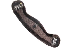 Merauno - Cintura in pelliccia di agnello, forma anatomica (corta) con forma concava, con pelliccia di agnello naturale, marrone e nero (60 cm, marrone)