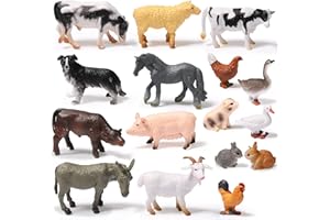 Namalu 16 Giocattoli di Figure Animali Figurine Realistiche di Animali Giungla Mini Set di Giochi Educativi per Apprendimento Ornamenti Topper per Torte della Fattoria per Pasqua Compleanno Natale