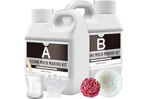 VIVIDYE Silicone Moulds Making Kit - 46oz / 1.2L Translucent Liquid Silicone Rubber for Mould Making - Elastic 1:1 Mixing Ratio Fast Curing Moulding Silicone for Casting, DIY Resin Mould, Candle Mould, Crafts