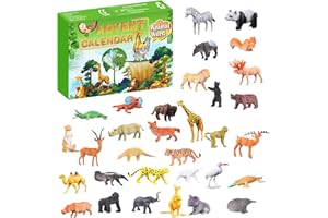 FADCAER Advent Calendar 2023 Animal Figurines 24 Days Countdown Calendar Realistic Animal for Boys Girls Kids,Christmas Countdown Calender for Surprise Toys,Party Favors,Gifts for Kids Adult (animal world)