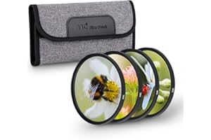 JJC 52mm Close-Up Filter Kit Macro Lens Filter (+2,+4,+8,+10) 4 Pieces/Set with Lens Filter Pouch for Canon Nikon Sony Pentax Olympus Fuji DSLR Camera