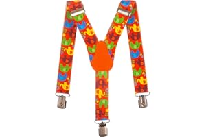 Olata Kinder Hosenträger mit Elefanten-Design | Elastische Y-Hosenträger (1-5 Jahre) – 2,5 cm