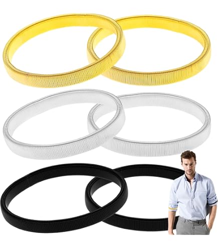 2 Paires De Brassards De Chemise élastiques En Métal (argent Et Or) - Fixation Manches Antidérapante - Pour Chemises Et Vestes - 7