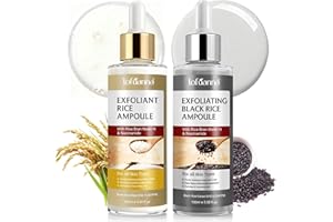 LOFUANNA Peel Shot Glow Rice Peeling Ampulle,Sanft exfolierendes Gesichtserum,Schwarze und weiße Reisschalampulle für Gesicht und Körper, schrumpfende Poren und tiefe Hydratisierung für alle Hauttypen