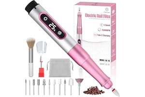 ‎OUKZON Oukzon Nagelfräser Kabellos, 13 in 1 Elektrische Nagelfeile Fräser für Gelnägel, Nagelfräser für Gelnägel 25000 U/Min, USB Wiederaufladbare Maniküre Set Elektrisch, 5 Gear Electric Nail Drill