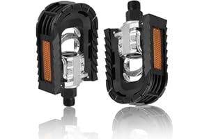 Auptiz Bike Pedal,9/16inch Threads of Bike Flat Pedal,Bicycle Pedal Sets with Reflectors,Waterproof,1 Pair Folding Bike Pedals For Universal Mountain Bike Road Bike Trekking Bike