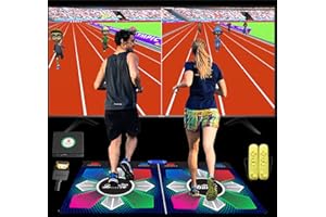 KAXIMON Tapis de Danse pour Enfants et Adultes, Cadeau d'anniversaire pour garçon et Fille, équipement de Jeu Doux avec système d'exploitation Anglais, Tapis de Danse Plug and Play avec récepteur sans Fil