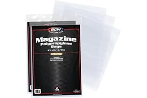 BCW - Thick Magazine Pouches - 2 Pack of 200 | Acid-Free Clear Polypropylene Sleeves for Archival Quality Storage of Collectible Magazines, Protect and Display Your