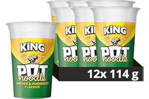 Pot Noodle Chicken & Mushroom King Pot Noodle instant vegetarian snack quick to make noodles Instant Noodle 12x 114 g