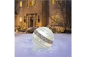 YCXYDR Palline di Natale gonfiabili da 60 cm giganti di natale decorazione esterna grandi palle di natale ornamenti per feste di nozze, decorazione domestica cortile prato giardino esterno(E)