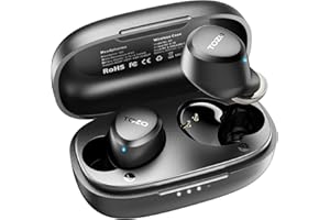 TOZO A1 2024 Neuf Écouteurs Bluetooth sans Fil, Ecouteurs Bluetooth 5.3 Légers Étui de Charge Étanche Casque Bluetooth avec Lecture Longue Son Haute Fidélité EQ Personnalisé par App Noir