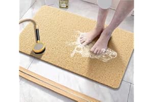 Bingobang Bath Mats Non Slip,Shower Mat Rubber 60x40cm,Extra Soft Anti-Mould, Machine-Washable,For Bathroom Floor,Bathtub(Beige)