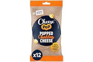 ‎CHEESEPOP Cheesepop Überraschenderweise Knusprig & Luftig, Geringfügig Spicy & Cremig | Reich an Eiweiß | 100% Cheddar Käse Gepoppter Imbiss, 12x20g
