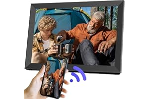 Marco de Fotos Digital WiFi 10.1 Pulgadas, Camnoon Marco Digital con Pantalla Táctil 1080P, Pantalla IPS de Diseño Auto-rotación con 16GB de Memoria Interna, App, Reproductor de Fotos/Música/Vídeo