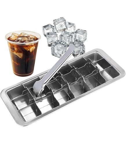 Stampo per cubetti di in acciaio inox per 18 cubetti di con manico di sblocco, rimovibile, contenitore per cubetti di per la produzione di cubetti di a casa