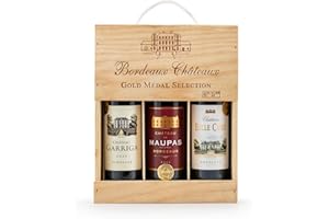 LAITHWAITES WINE Laithwaites Red Wine Gift Set (Gold-Medal Bordeaux Wine Trio) Each From The Celebrated 2022 Vintage, Presented In Smart Wooden Box (3 x 0.75l)
