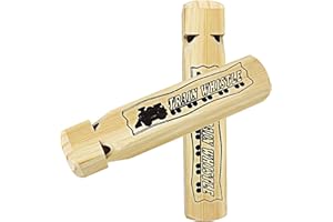 CHANYU Steam Traditions - Wooden Train Locomotive Whistle with 4 Tones, 2 Pack Kids Train Toy Whistle