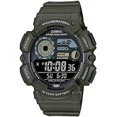 Casio WS-1500H-3BVDF Quartz Dijital Silikon Yeşil 10 ATM 50 mm Erkek Kol Saati