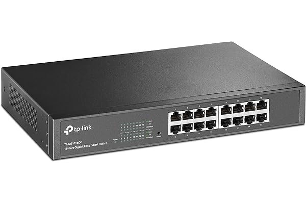 TP-Link 16-Port Desktop Gigabit Easy-Smart Ethernet Switch, Steel Case, 13-inch Rack-Mount(TL-SG1016DE)