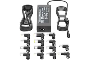 CABUTY PD90W Uniwersalna ładowarka do laptopa 15V 16V 18.5V 19V 19.5V 20V Zasilacz, dla Lenovo IBM ASUS HP Dell Acer Gateway Samsung Sony Fujitsu Toshiba JBL LG LCD Series Ładowarki z 14 ładowarkami