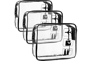 3 stycken toalettpåsar transparent, vattentät vätskepåse handbagage, flygplan toalettväska handbagage resetillbehör, 1 liter påse flygplan handbagage för män kvinnor