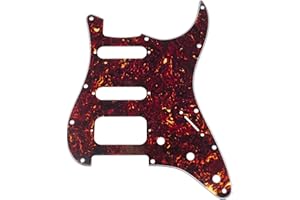 Musiclily Pro 11 Agujeros Round Corner HSS Guitar Strat Pickguard Golpeador para Estados Unidos/Mexicana Stratocaster Pastillas Abierta, 4 capas Tortoise