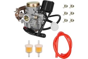 JIAYAN GY6 50cc Vergaser PD18 Vergaser mit Kraftstofffilter und Kraftstoffleitung für GY6 49cc 50cc 139QMB 4-Takt Roller Moped Taotao Lance Eagle Tank Urban VIP Future Champion Kymco Parts