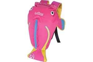 Trunki PaddlePak Waterproof Swimming Bag for Kids and Children’s Backpack for PE - Coral Tropical Fish (Pink)