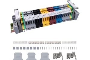 SRJQXH DIN Rail Terminal Blocks, UK/ MBKK2.5 Ground Block End, Connector Bar, Terminal Block Through Terminal Kit, Suitable for DIY Production Automation, Circuit Conversion
