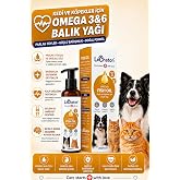 Kediler Ve K&ouml;pekler I&ccedil;in Balık Yağı 200ml Omega 3 ve 6 Takviyesi T&uuml;y ve Cilt Sağlığı Destekleyici