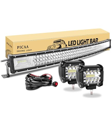 AUXTINGS 132,1 cm 675W Triple rangée 7d Barre Lumineuse LED de Travail Spot