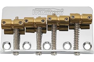 MUSICLILY Wilkinson WBBC Vintage 4 Cuerdas Puente Bajo Selletas Latón para Bajo Eléctrico Fender Precision Jazz Bass,Cromado