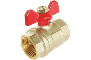 SOMATHERM FOR YOU, Vanne à sphère double femelle 20/27 avec manette papillon, passage intégral pour débit optimal, étanchéité renforcée, idéale pour eau chaude et froide