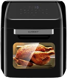 LLIVEKIT Friggitrice ad aria 12L, Forno ad aria calda 12 in 1 con Touch  Screen a LED digitale, Friggere Senza Olio da 1800W, Griglia, 7 accessori e  ricettario : Amazon.it: Casa e cucina