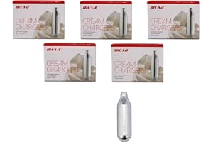 Mosa 50 Gaskartuschen für Chantilly-Siphon, Nachfüllkapseln N2O, Silber, Cartouches GAZ Pour à, Capsules de Recharge