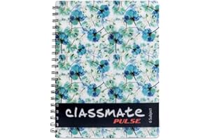 Classmate 2100117 Soft Cover 6 Subject Spiral Binding Notebook, Single Line, 300 Pages