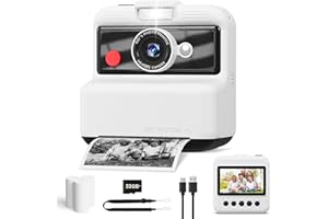 CAMCLID Macchina Fotografica Bambini Istantanea, 3,0 Pollici Fotocamera Bambini, 48MP/2,5 UHD Macchina Fotografica Istantanea con Scheda da 32 GB, Regali per Ragazze Ragazzi 3-12 Anni (Bianco)
