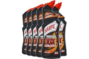 Harpic Powerplus Toilet Cleaning Gel, Original Scent, Pack 6 x 750 ml, Removes Limescale, Kills 99.9% of Bacteria, Powerful Deep Clean Toilet Cleaner, toilet freshener