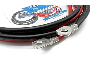 Exoda kit de câbles de batterie 200 cm 35 mm² avec cosses M10 rouge noir pour voiture bateau moto applications flexibles 99 pourcent cuivre pur résistant à la chaleur PVC haute qualité