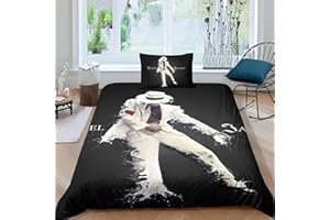 LENTLY Michael Jackson Betten Set Für Kinder Erwachsene Mädchen Bettbezug Set Bettwäsche Set Für Schlafzimmer, Weiche Bequemer Single（135x200cm）
