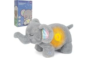 SOGNOTOY Lontra Che Respira, Elefanti Peluche per la Respirazione Elefantino Peluche Terapeutico con Rumore Bianco - Aiuta a Ridurre l'Ansia nei Neonati